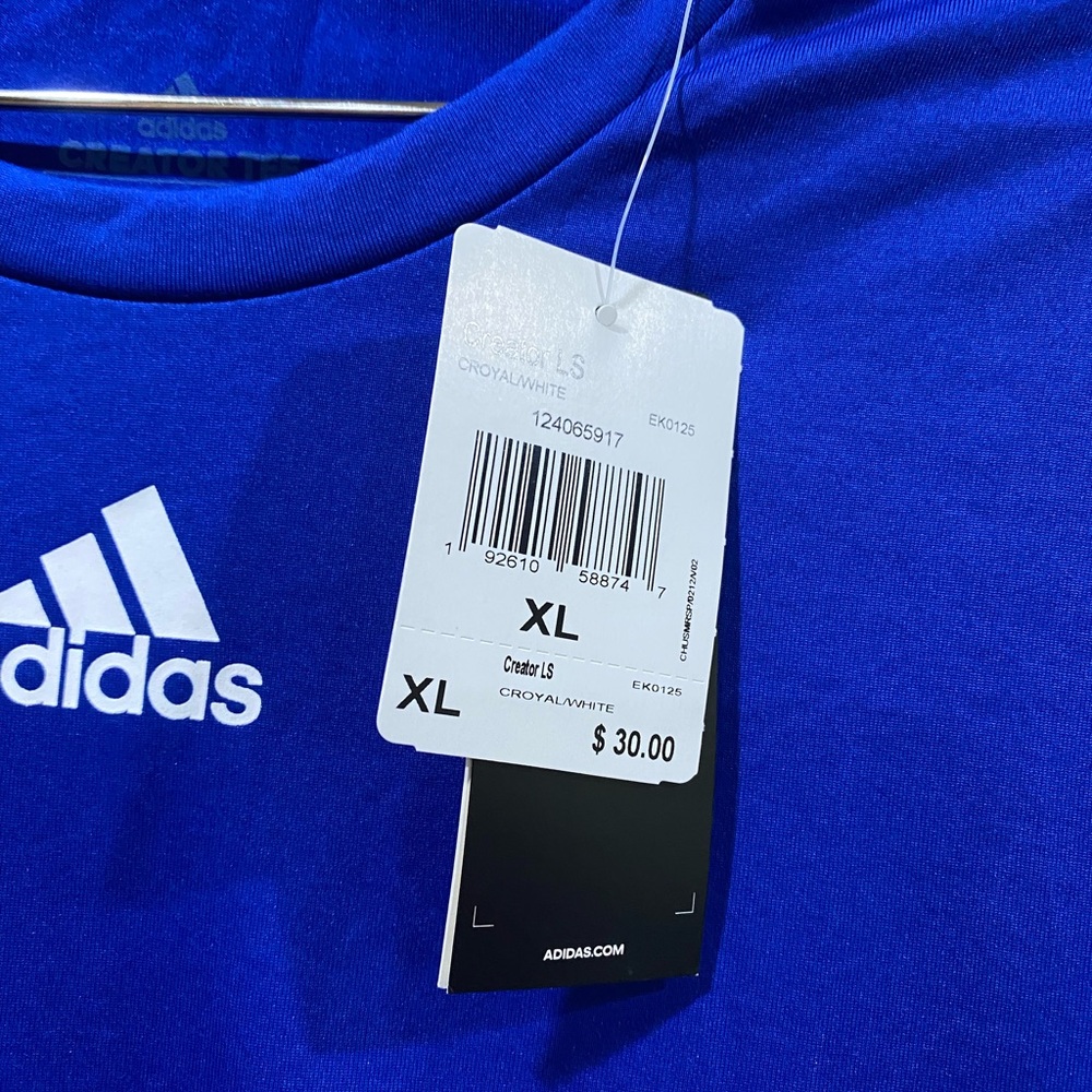 New With Tags Adidas “The Creator” Long Sleeve Mens Tee Royal Blue - Picture 4 of 4